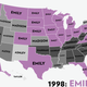 Illustration for article titled Map: Six Decades of the Most Popular Names for Girls, State-by-State
